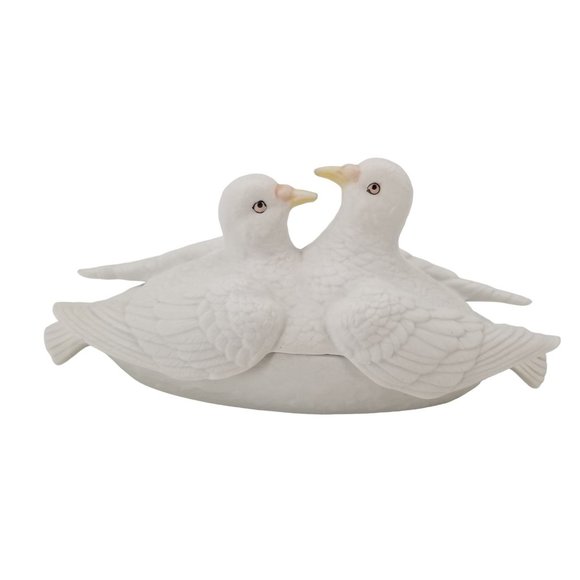 White Dove Love Birds Trinket Dish by Andrea Sadek - Picture 3 of 10